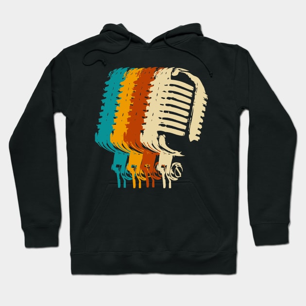 retro hip hop microphone Hoodie by Lamink